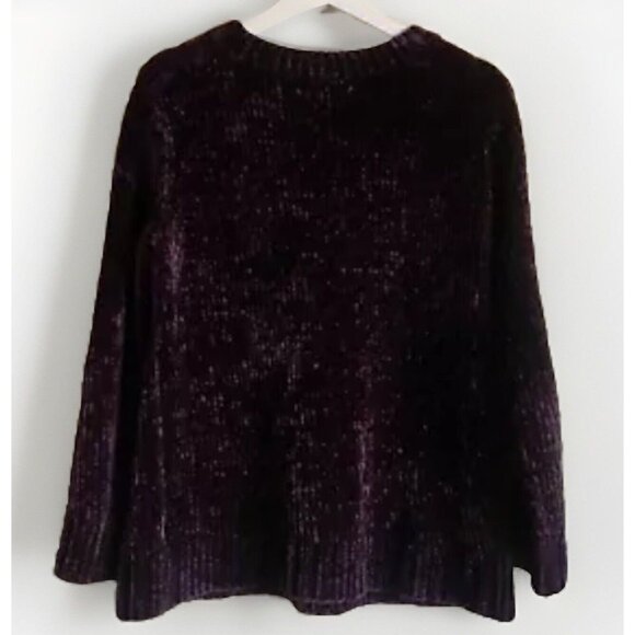 Orvis Chenille Purple‎ Sweater Size Medium Super Soft Women's Cozy Warm Chunky - Picture 4 of 9